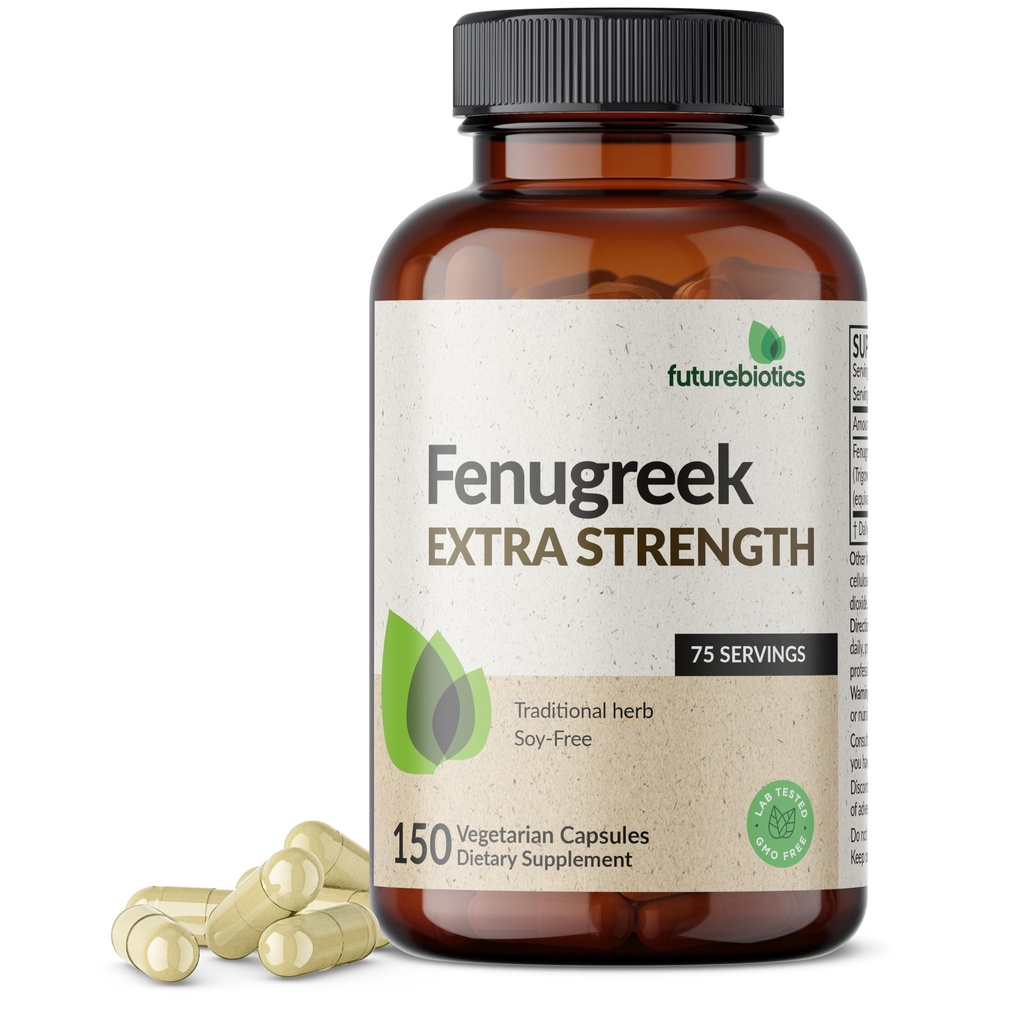 Futurebiyotiks Fenugreek Ekstra Güçlü Destekler Genel Olarak İyi Sağlık & Well-Being, Non-GMO, 150 Vegetarian Capsules