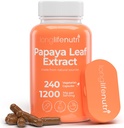 LongLifeNutri Papaya Leaf Extract Supplement 1.200 mg hizmet başına - 240 Vegetarian Capsules, 4Month Supply, Carica Papaya'dan Daily Wellness için, GMP sertifikalı, ABD'de Made in USA