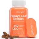 LongLifeNutri Papaya Leaf Extract Supplement 1.200 mg hizmet başına - 240 Vegetarian Capsules, 4Month Supply, Carica Papaya'dan Daily Wellness için, GMP sertifikalı, ABD'de Made in USA