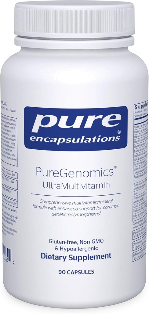 Pure Encapsulations PureGenomics Ultra Multivitamin | Common Genetic Polymorphisms | 90 Capsules