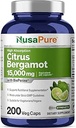NusaPure Citrus Bergamot Κάψουλες 15.000mg, 200 κάψουλες - 25:1 εκχύλισμα Bergamo - 200 σέρβις, Bioperine, Vegan, μη ΓΤΟ