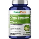 NusaPure Citrus Bergamot Capsules 15,000 mg, 200 Capsules - 25:1 Bergamot Ekstraksiyon - 200 Hizmet, Bioperine, Vegan, Non-GMOMO