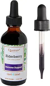 Quantum Health Black Elderberry Liquid Extract Sambucus Nigra Immune Support Formula 700 mg - Daily Wellness Kadınlar ve Erkekler için Potent Antioksilerin Güçlendirilmesi - Yüksek Dose, Hızlı Aborpsiyon, Vegan - 2 Fl Oz Oz
