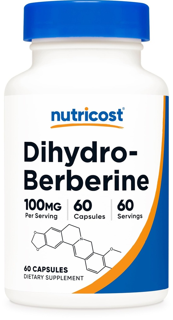 Nutricost Κάψουλες Διυδροβερβερίνης (100mg, 60 κάψουλες) - More Bioδιαθέσιμος μεταβολίτης Βερβερίνης