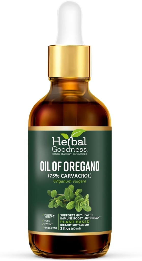Oregano Drops 2 Fl. oz'un Doğal Yağı, Oregano Oil for Immune Support & Digestive Health, Essential Oils for Skin, Aceite de Oregano