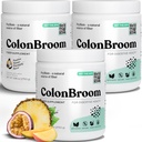 ColonBroom Psyllium Husk Powder with Stevia (Tropical Fruits) - Cleanse Colon για Αναπλήρωση Ανακούφιση & Υγεία των Ούρων - Colon Broom Fiber Powder Drink - Vegan Fiber Powder Stevia Supplement, 150 Servings