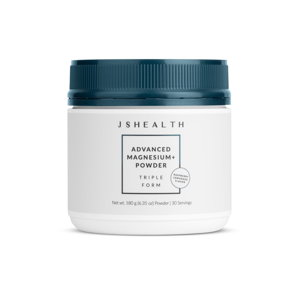 JSHealth Magnesium Powder for Sleep. 400mg Triple-Form Glycinate, Citrate, Amino Acid Chelate. Raspberry Lemonade. By Nutritionist Jessica Sepel (30 Servings) - Raspberry Lemonade