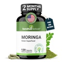 Kadınlar ve Erkekler için Saf Moringa Capsules | 120 Kont Yeşil Antioksi Doğal Superfood | Maringa Oleifera Supplement | Supports Immune, Skin & Gut Health