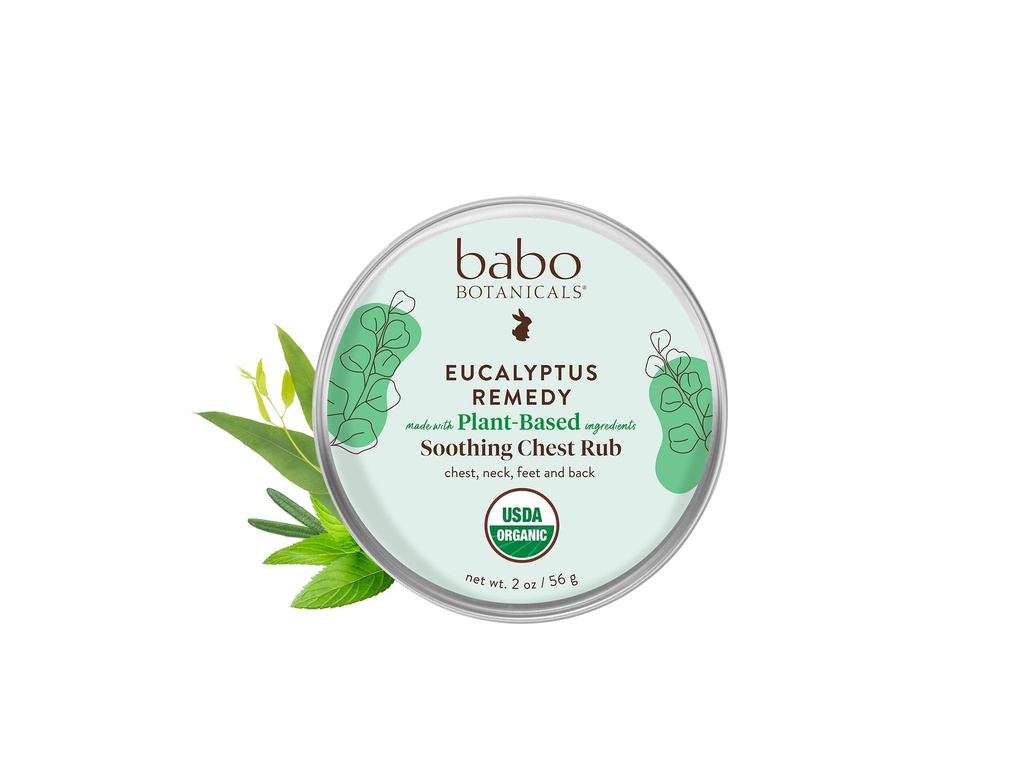 Babo Botaniks Eucalyptus Remedy Soothing Chest Rub - USDA Organik - Zenginlikli, lavender ve gülümseri temel yağlar - Camphor veya Petrol olmadan yapılır - yaş için 3+