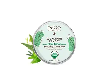 Babo Botanicals Eucalyptus Remedy Soothing Chest Rub - USDA Organic - Calming relief with eucalyptus, lavender & rosemary essential oils - Made without Camphor or Petroleum - For ages 3+