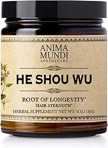 Simdi Mundi Apothecary Health Hair Vitamins - Adaptojenik He Shou Wu - Fo Ti Root Hair Supplements for Women and Men - Ayrıca Liver, Immune & GI Function (5oz / 142g)