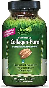 Irwin Naturals Deep Tissue Collagen-Pure - 80 Liquid Softgels - Skin için Intense Nourishment for The Skin - 2.000 mg of Hydrolyzed Collagen - 16 Total Services