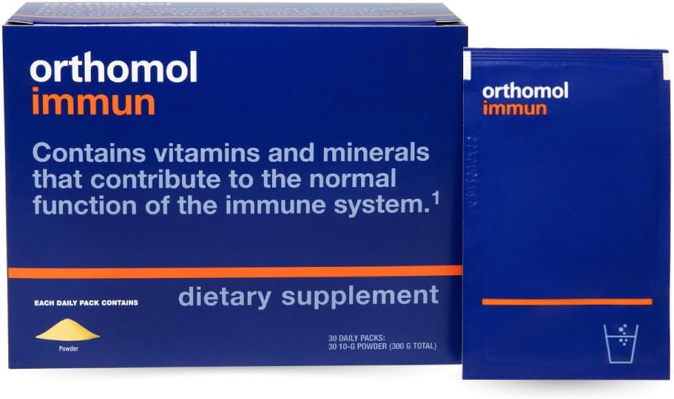 Orthomol Immun Toz, Immune Support Supplement, 30-Day Supply, Vitamins A, B, C, D, E, çinko, Iodine