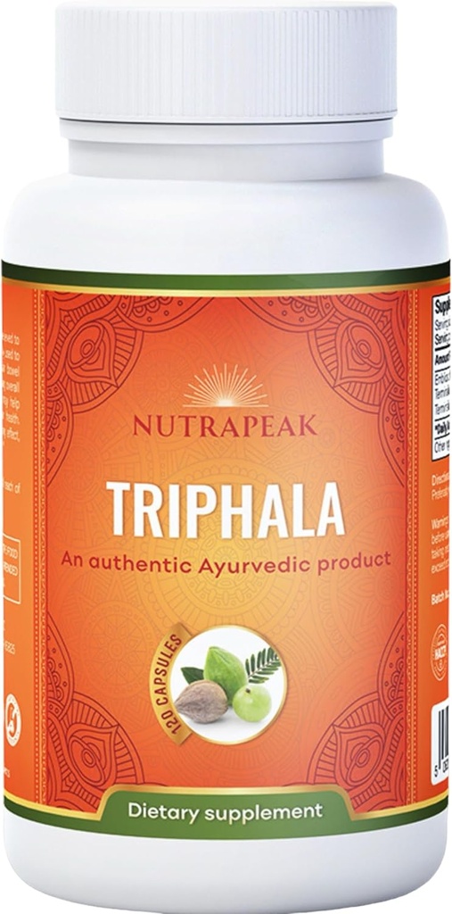 Triphala Capsules - 2000 mg - Ayurvedic Triphala Guggulu Meeting Made with Amla Haritaki Bibhitaki Toz - 120 Capsules - Vegan Non-GMO Soy Free Gluten Free