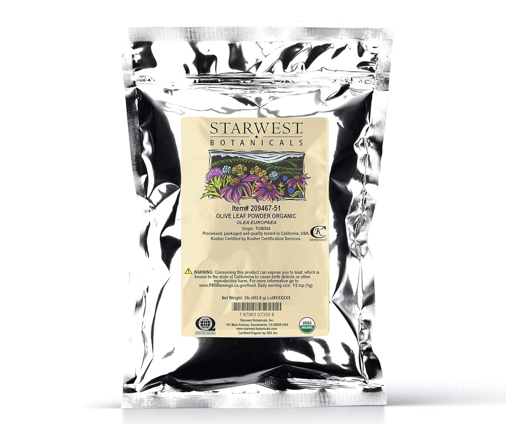Starwest Botanicals Organic Olive Leaf Toz, 1 Pound