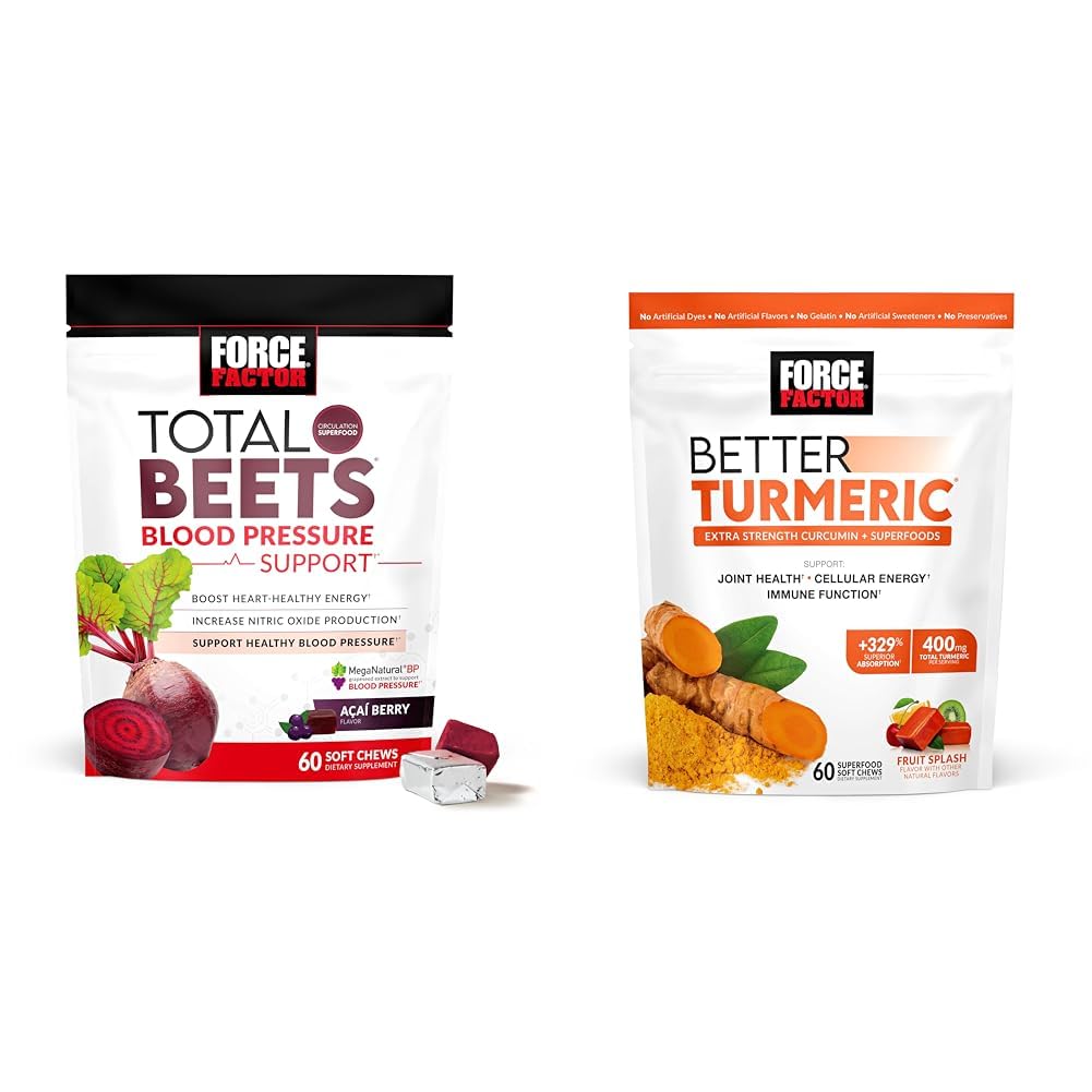 Kuvvet Faktörü Total Beets Blood Printing Support Supplements with Beet Toz & Better Turmeric Ortak Destek Supplement for Extra Strength Joint Health