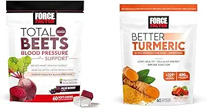Kuvvet Faktörü Total Beets Blood Printing Support Supplements with Beet Toz & Better Turmeric Ortak Destek Supplement for Extra Strength Joint Health