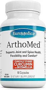 Euromedica ArthoMed - 60 Capsules - Klinik olarak Studied Boswellia & Curcumin, Devil's Claw - Ortak & Spine Health, Cartilage Formation, Flexability, Comfort - 30 Hizmet