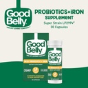 İyiBelly Probiyotik Capsules for Digestive Health & Iron Abxia | Vegan Probiyotik Supplement with 10 Milyar Canlı Kültürler | Kadın ve Erkekler için Probiyotikler | 30 Capsules