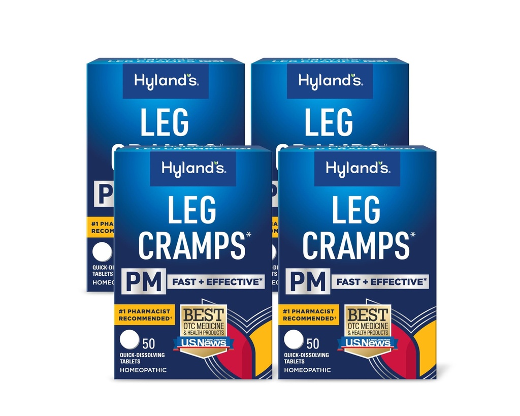 Hyland's Leg Cramps PM, Relief of Nighttime Leg, Calf, and Foot Cramps, 50 Quick- Disolving Tablets 4- Pack (200 Σύνολο)