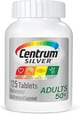 Centrum Silver Multivitamin for Adults 50 Plus, Multivitamin / Multimineral Supplement with Vitamin D3, Β Βιταμίνες, Ασβέστιο και Αντιοξειδωτικά, Χωρίς Γλουτένη, Μη ΓΤΟ Συστατικά - 125 Count