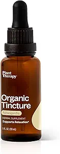 Plant Therapy Organic Ashwagandha Root Herbal Supplement Tincture 30 mL (1 oz) Destekler Rahatlama, Rejuvenating & Immune Supporting, Vegan, GMO, Gluten Free, Liquid, 1 Şişe