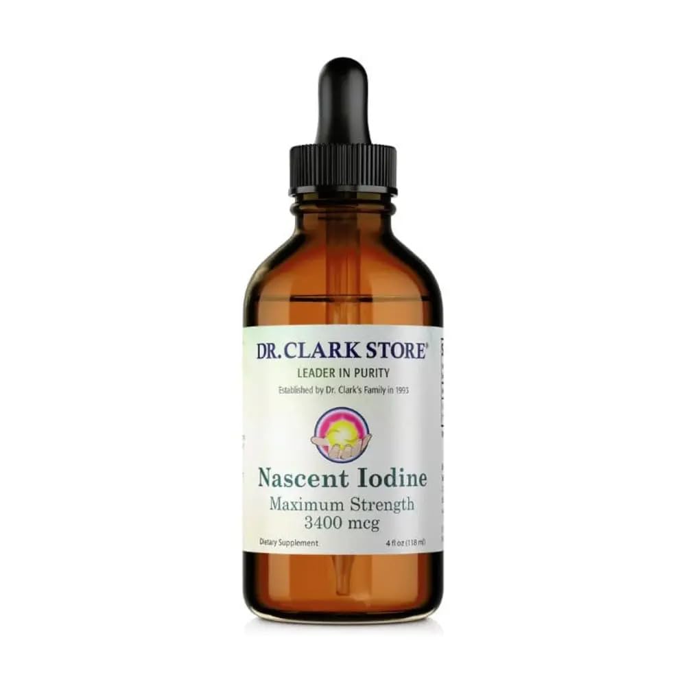 Dr. Clark Store White Iodine (Nascent Iodine) – 4 Fl Oz, Tiroid Sağlığını Destekliyor ve Immune System