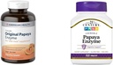 American Health Papaya Digestive Enzyme Chewable Tabletler 600 Kont ve 21. Yüzyıl Tropikal Papaya Enzyme Chewable Tabletler 100 Kont