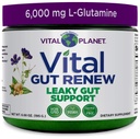 Vital Planet - Vital Gut Renew Toz Supplement for Leaky Gut onarımı L-Glutamine, Marshmallow ve Ginger Root, DGL Licorice Root ve Organik Aloe Vera, L Glutamine 6000 mg 6.88 oz