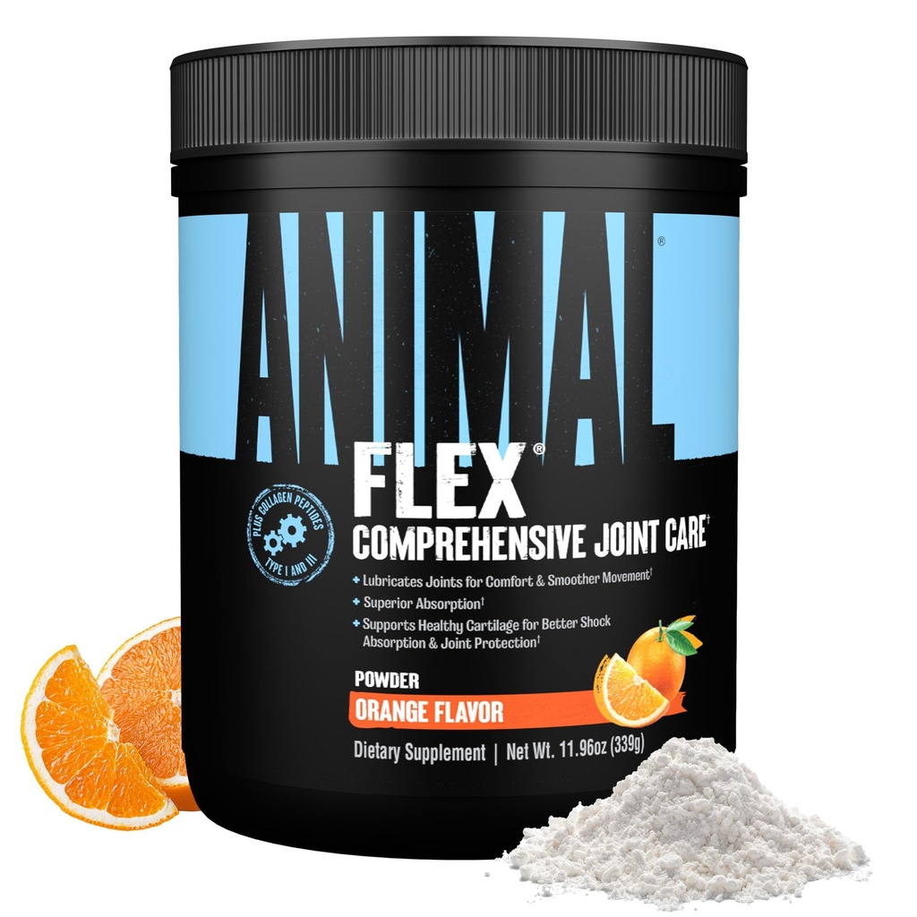 Animal Flex Toz - Ağrı Yardımı için Ortak Destek Supplement, Turmeric, Glucosamine, Chondroitin, MSM, Collagen ve Boswellia, Great Tasting Orange Flavor, 30 Scoops