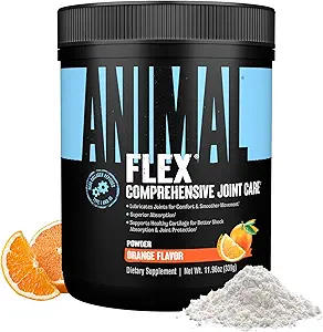 Animal Flex Toz - Ağrı Yardımı için Ortak Destek Supplement, Turmeric, Glucosamine, Chondroitin, MSM, Collagen ve Boswellia, Great Tasting Orange Flavor, 30 Scoops