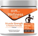 Life Extension Wellness Code® Muscle Strength & Restore Formula, D3, ß-Hydroxy-ß-Methylbutyrate Monohidrat (HMB), Kas Health, Gluten Free, Non-GMO, 94.2 g
