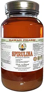 Spirulina Alkol Özgür Tasdi, Organik Spirulina (Arthrospira plakansis) kuru Algae Glycerite Natural Herbal Supplement, Hawaii Pharm, ABD 32 fl.oz