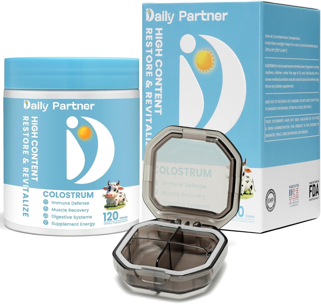 Colostrum Toz - Immune Support & Gut Health Supplement, Natural Muscle Recovery, Calostro Bovino, Capsule Box & Spoon