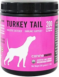 Mushroom Matrix Canine Organic Mushroom Toz Türkiye Tail Immune Support and Holistic Defense Supplement for Dogs, 200 Grams (Pazar Mayıs Vary)