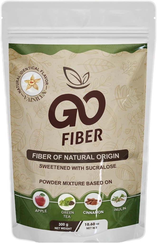 Go Fiber 100% Organik Fiber, Doğal Fiber Supplement, Vanilla, 10.6 oz