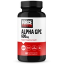 FORCE FACTOR Alpha GPC συμπλήρωμα εγκεφάλου για μνήμη και εστίαση, συμπλήρωμα υποστήριξης Mood με Alpha GPC 600mg, ποιότητα Premium, Vegan, μη-GMO, 60 κάψουλες