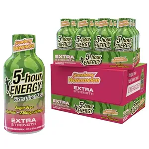 5- Saat Enerji Ekstra Güçlü Shots, Strawberry Watermelon Flavor, 24 Kont (1.93 Fl Oz)