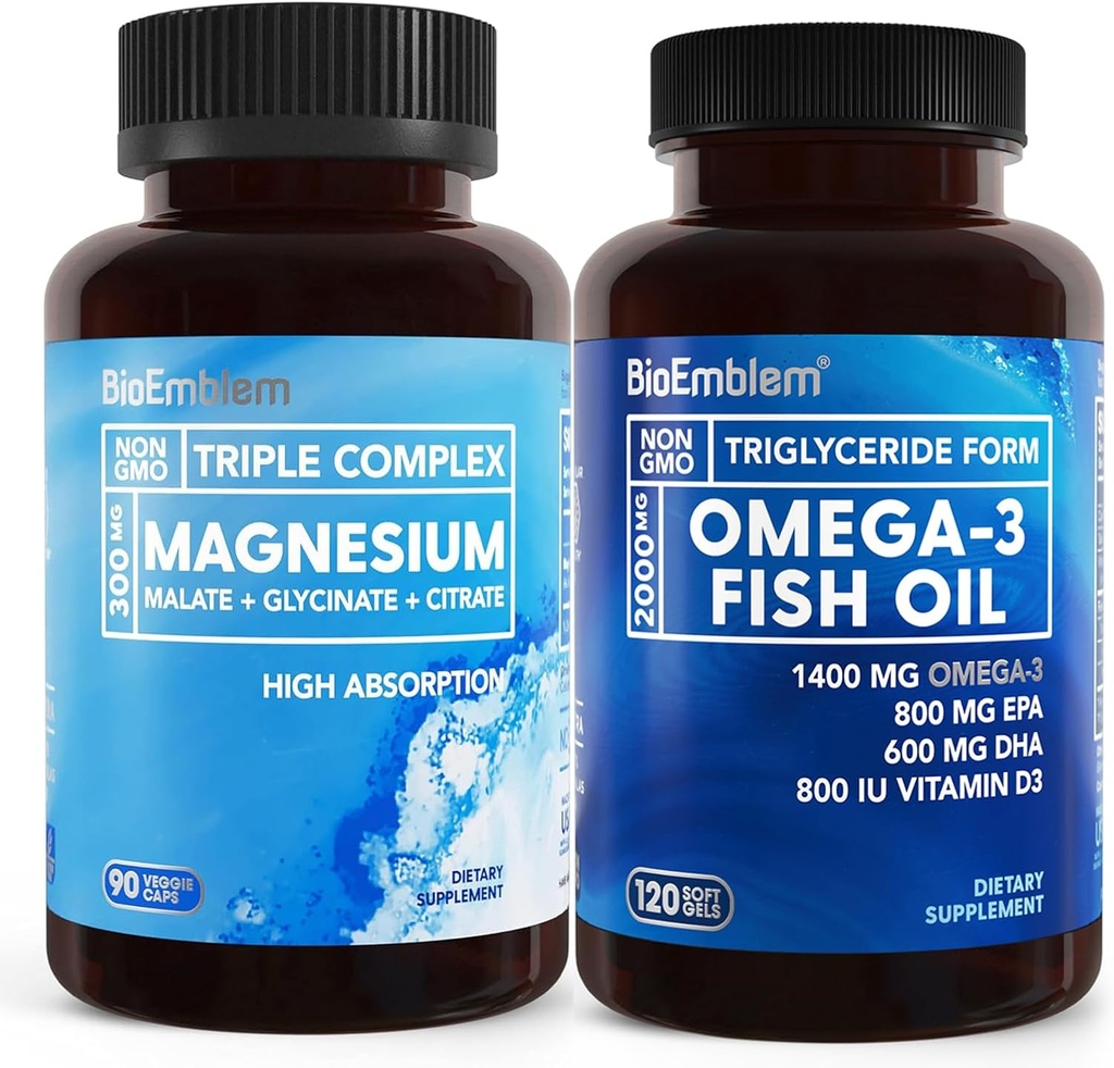 BioEmblem Triple Magnezyum Kompleksi ve BioEmblem Omega-3 Fish Oil 2000mg