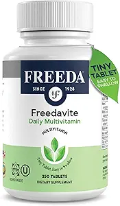 Freedavite Tiny Tablet - Erkekler ve Kadınlar için Çokvitamin - Saf Vitamin A, C, D, E, B1, B2, B6, B12, Biotin, Macau, Iron, Magnezyum, Manganese, Copper, Selenium, Iodine - 250