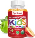 Organik Çocuklar Apple Cider Vinegar Gummies by Feel Great Vitamins | Rich in Digestive Enzymes & Natural Antioksis for Gut Health | Kids Gummy Supports Health Nutrient Abxia | 60 Day Supply