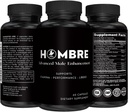 Hombre Male Enhancing Supplement – Add 2 in 60 Days With Our Enlargement Pills for Men Kas Büyümesi – Boyut, Güçlü, Stamina – Endurance, Performans, Enerji ATM - 60 Capsules