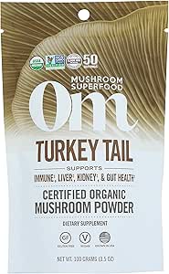 Om Mushroom Superfood Organik Türkiye Tail Matrix Toz, 3.5 OZ