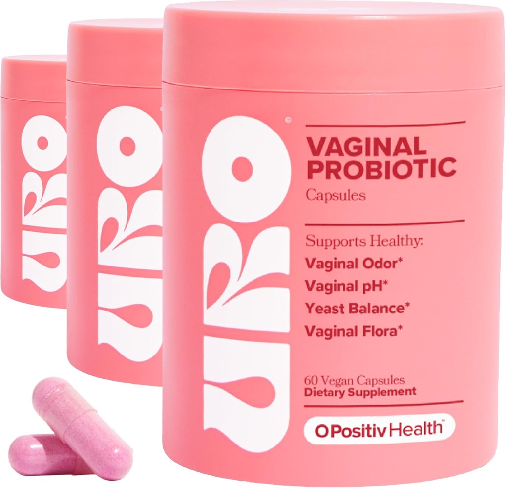 O Positiv URO Vaginal Probiyotiks for Women pH Balance with Prebiyotiks & Lactobacillus Probiyotik - Vaginal Health Supplement - Sağlıklı Vaginal Odor & Vaginal Flora, 60 Kont (Pazar)