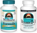 Source Naturals Wellness Formula ve 5000 iu Vitamin D-3, Her Şişede 240 Capsules