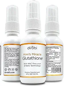 Mimi's Miracle Glutathione Spray, Υπογλώσσιο Αντιοξειδωτικό, Μειωμένη Γλουταθειόνη συμπλήρωμα με ασκορβικό οξύ, βατόμουρο & Ρόδι εκχύλισμα, Spray Δοσολογία για ενήλικες & παιδιά, 2 ουγγιά