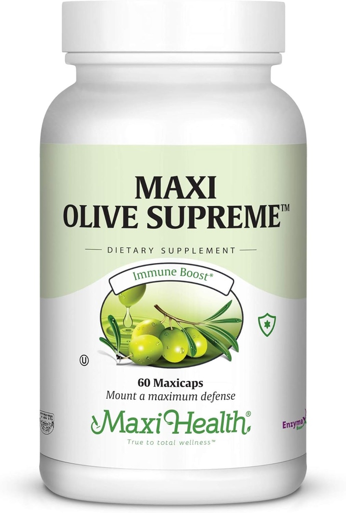 Maxi Health Olive Supreme - Olive Leaf Extract Supplement- Immune ATM - 60 Capsules - Kosher