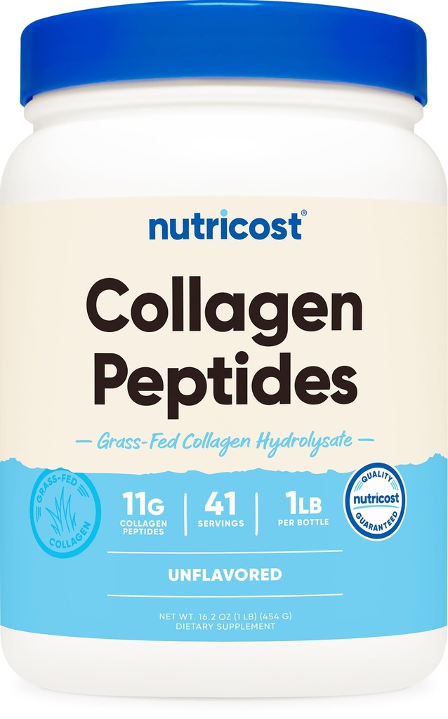 Nutricost Collagen Nut Toz 1LB (454 G) - Grass Fed Bovine Collagen Hydrolysate (Unflavored)