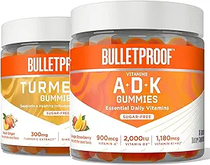 Kurşunlu Vitaminler A+D+K, 60 Sugar-Free Gummies, Strawberry Orange Flavor |Turmeric Sugar-Free Gummies, 60 Kont, Peach Ginger