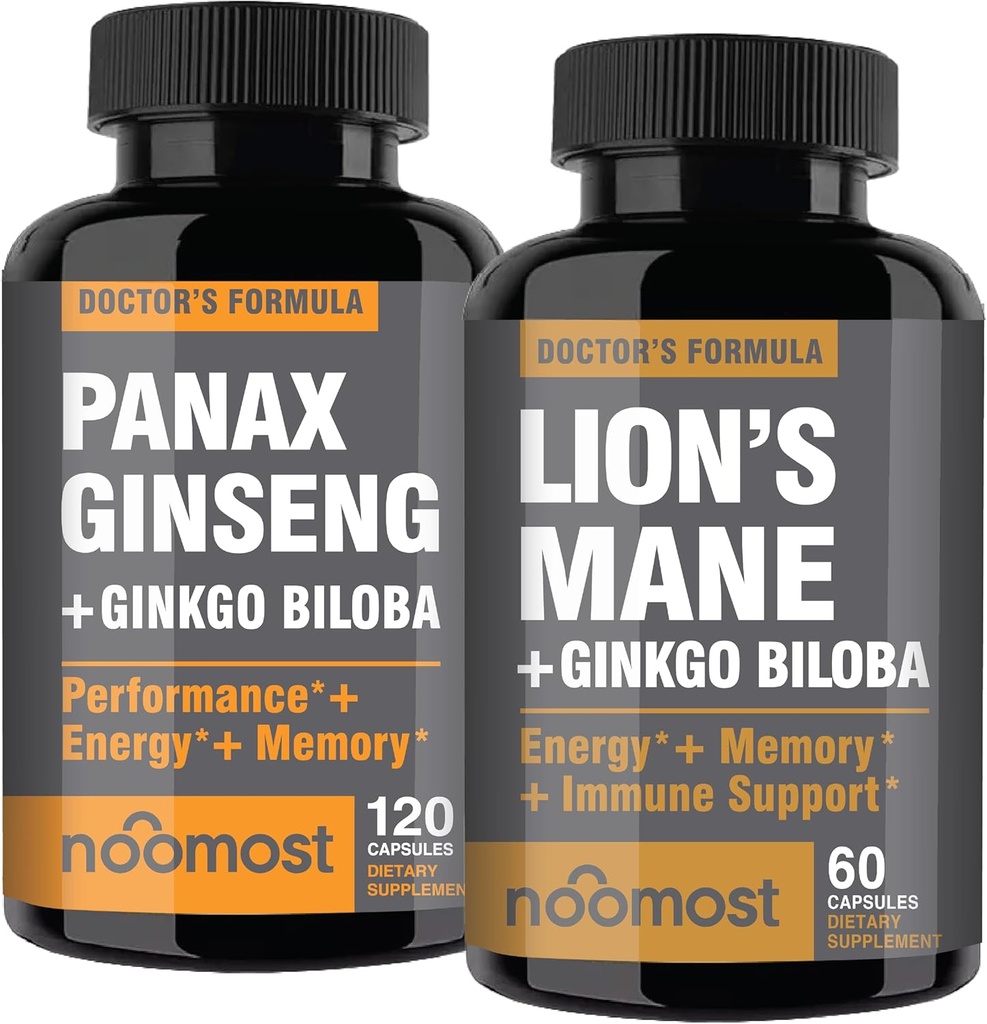 Lions Mane Supplements ile Koreli Red Panax, Sağlıklı Yaşam ve Yaşam Tarzı için Ginkgo biloba ile birlikte.